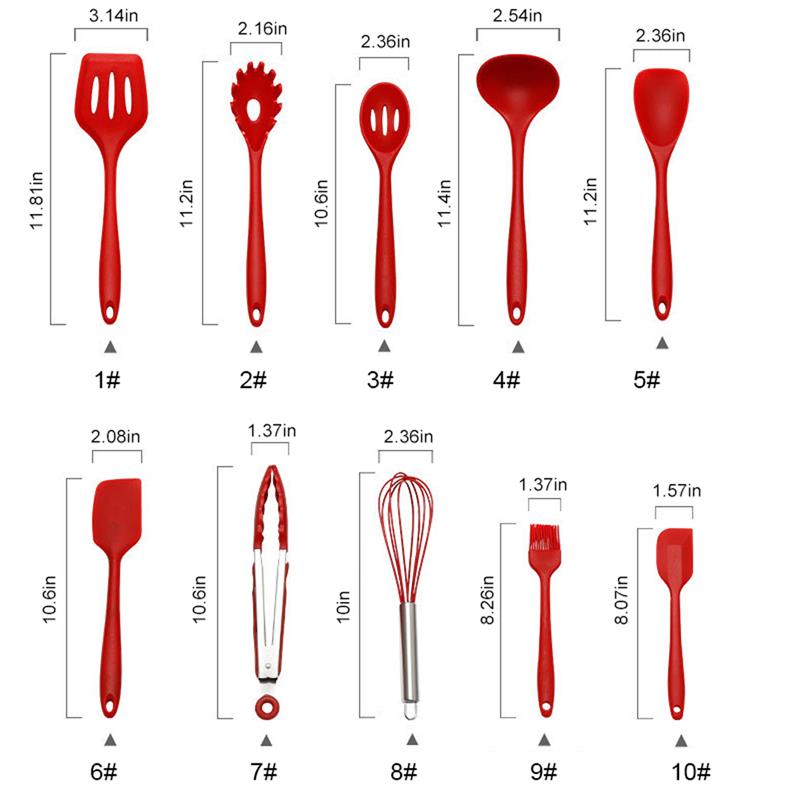 Utensílios para cozinha de silicone