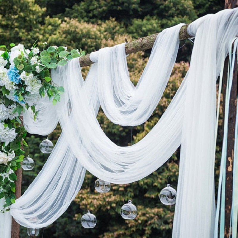 Decoração de casamento rolo de tule